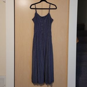 Blue and white, medium, polka dot dress
